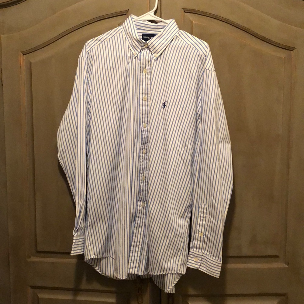 Polo Ralph Lauren Striped Golf Dress Shirt- L, EUC